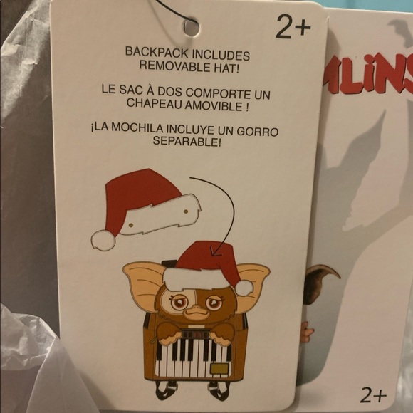 LOUNGEFLY GREMLINS GIZMO Holiday Keyboard Cosplay w/Removable Hat MINI BACKPACK! - Picture 2 of 11